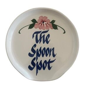 Vintage Clay Design The‎ Spoon Spot Stoneware Floral Ceramic Spoon Rest